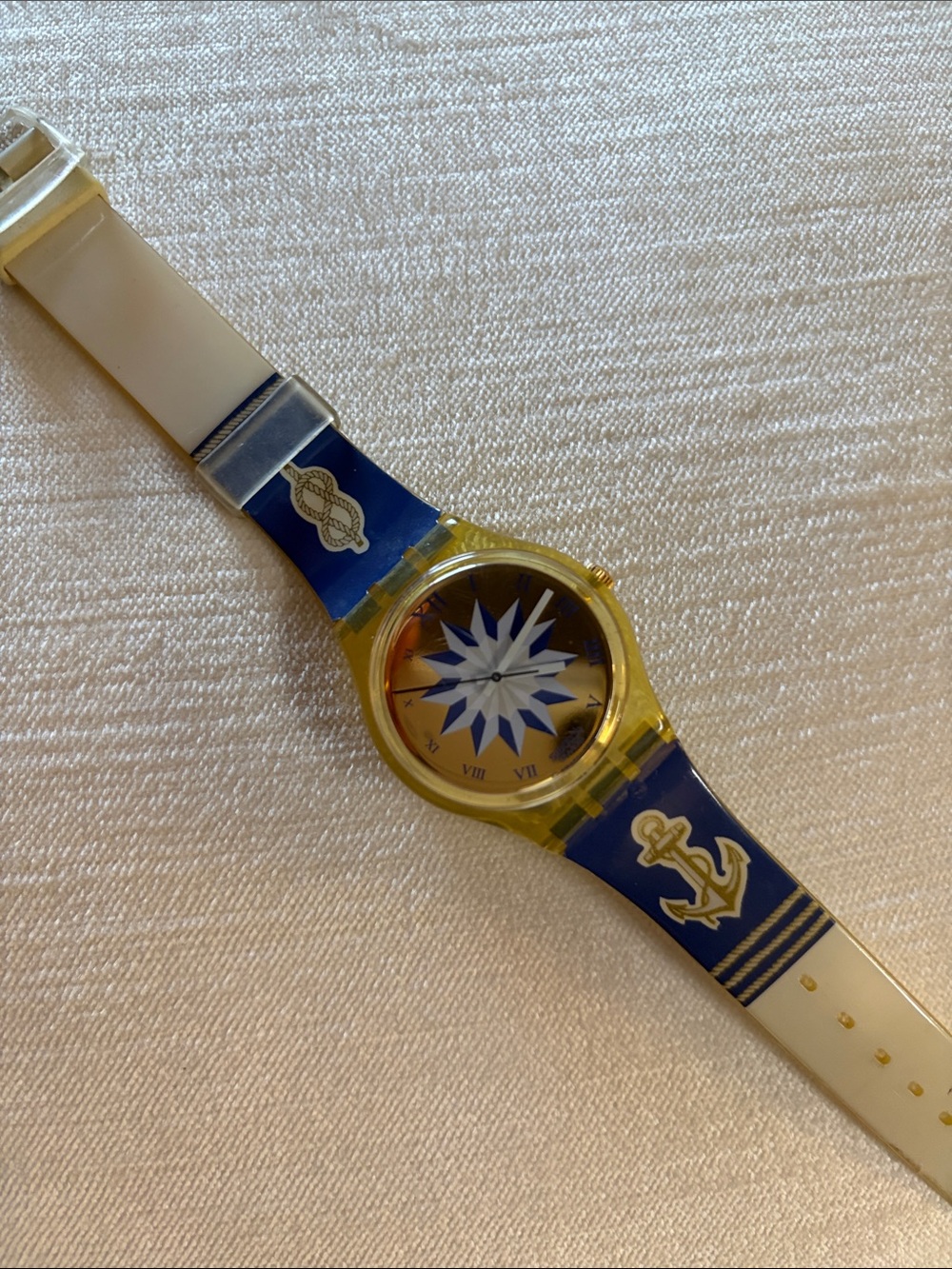 Swatch Nautical Anchor Compass Watch - Blue & Gold